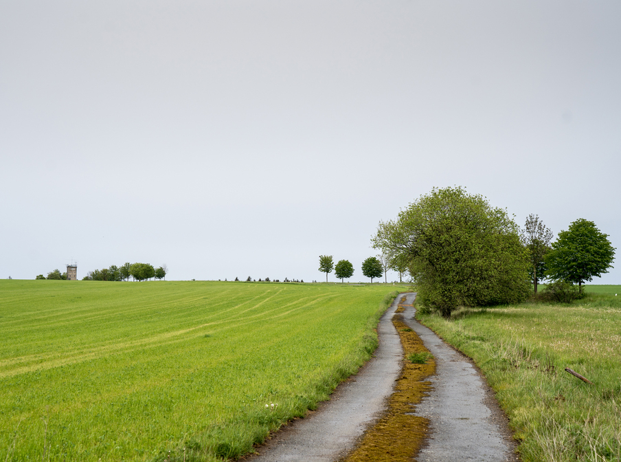 Blick auf das grüne Band und den geschliffenen Ort Tiefenbrunn